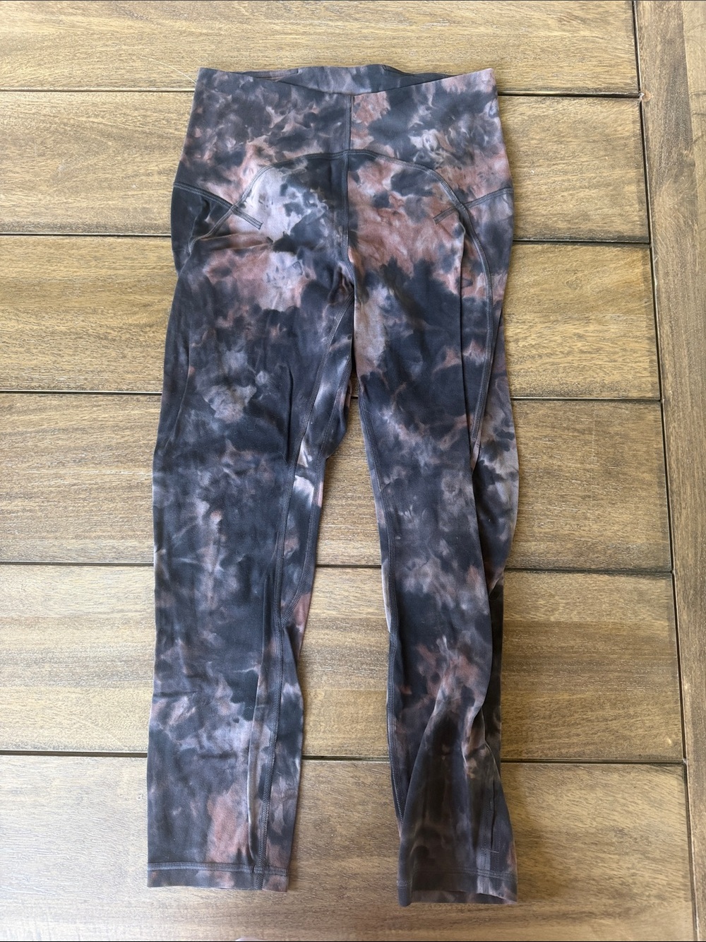 lululemon athletica Brown & Black Tie-Dye High-Rise Leggings